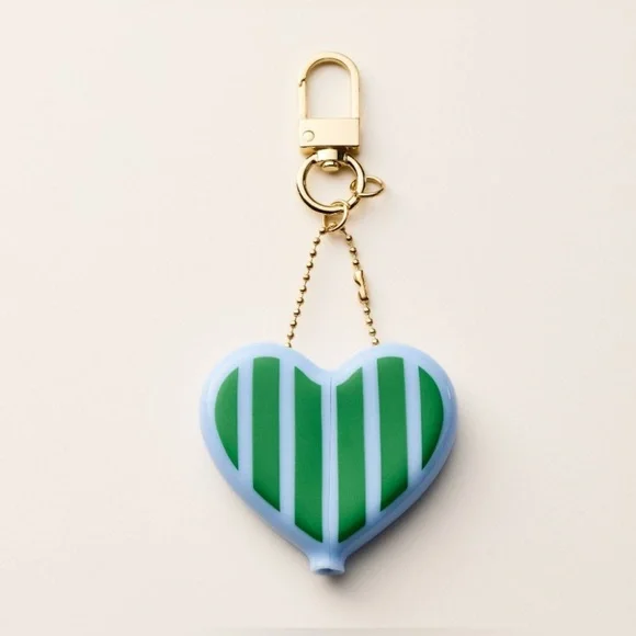 Kate Spade x Target Striped Heart Purse Coin Charm keychain - Picture 2 of 9